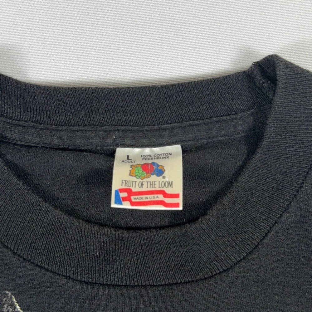 Vintage Wolf Moon Graphic T-Shirt AOP Single Stitch Large Black USA - Picture 4 of 9